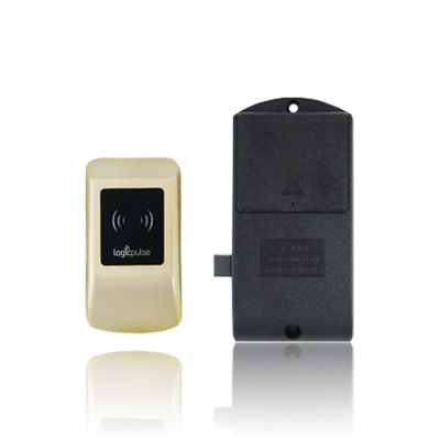 Fechadura de cacifo com autenticação através de RFID Mifare para utilização no sistema de gestão de hotel.