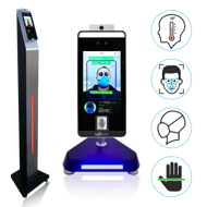 Leitor de acessos com medição corporal com suporte / torre de balcão / secretária / torre pedestal, Terminal de acessos com medição de temperatura corporal, Leitor de controlo de acessos palma, leitor de acessos com verificação facial palma e impressão digital, Sistema de controlo de acessos com deteção temperatura corporal