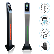 Leitor de acessos com medição corporal com suporte / torre de balcão / secretária / torre pedestal, Terminal de acessos com medição de temperatura corporal, Leitor de controlo de acessos palma, leitor de acessos com verificação facial palma e impressão digital, Sistema de controlo de acessos com deteção temperatura corporal
