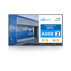 Ecrã Profissional D32P 16:9, FHD, no touch, Horizontal ou Vertical - Interior - C/ SO Android 9.0 APP Q.track + Suporte de Parede 