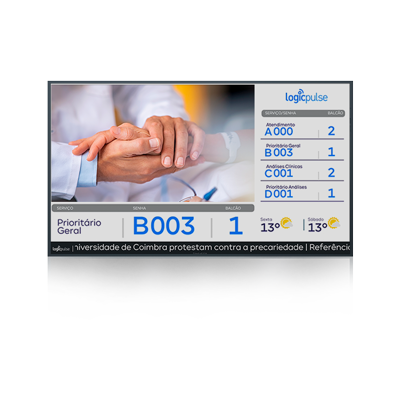 Ecrã Profissional D65P 16:9, 4K, no touch, Horizontal ou Vertical - Interior - C/ SO Android 9.0 APP Q.track + Suporte de Parede 