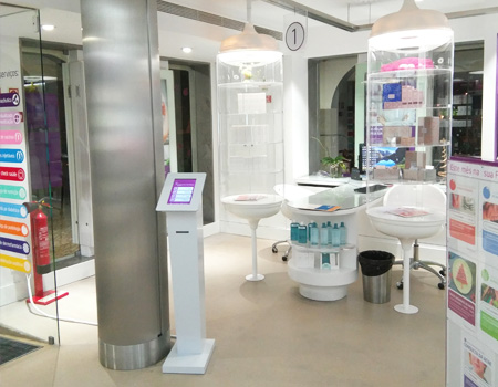 Multimedia Kiosk for Pharmacy, Waiting Queuing Management Pharmacy, Portugal, Angola, Mozambique