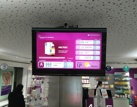 Multimedia Kiosk for Pharmacy, Waiting Queuing Management Pharmacy, Portugal, Angola, Mozambique